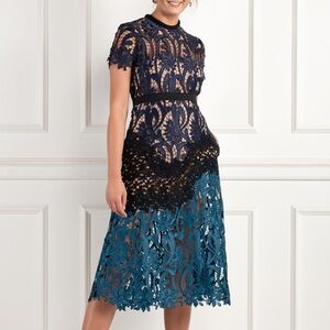 SELF PORTRAIT COCKTAIL MIDI DRESS